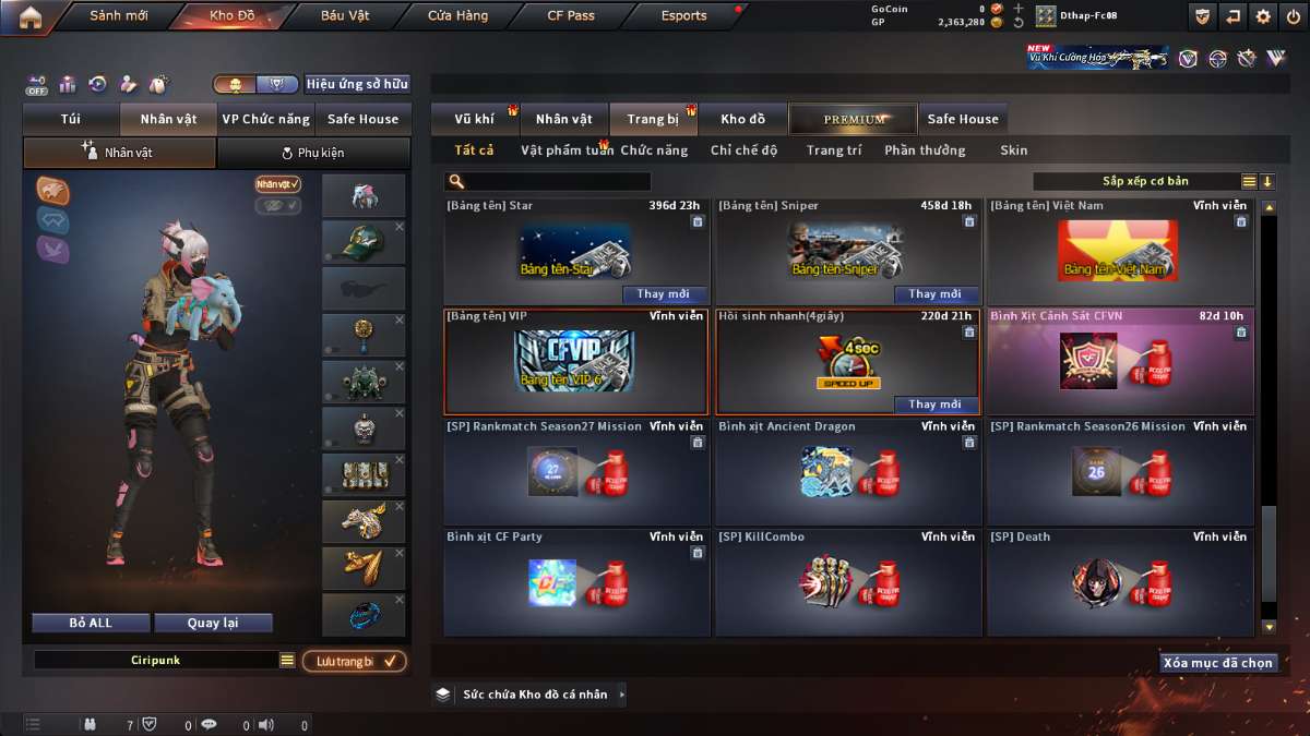 shop acc cf uy tin gia re